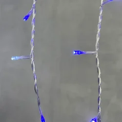 Гирлянда Бахрома 3,1 x 0,5 м Синяя с Мерцанием Белого Диода 220В, 150 LED, Провод Прозрачный ПВХ, IP54