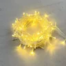 Гирлянда Нить 10м Золотой с Мерцанием 24В, 100 LED, Провод Прозрачный ПВХ, IP54. Фото 1.