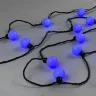 Гирлянда «Шарики» 5м Синяя 220В, Диаметр Шарика 40мм, 20 LED, Провод Черный Каучук, IP65. Фото 2.