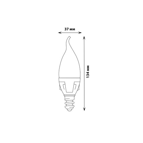 LED-CW37 7W-4000K-E14-FR-DIM PLP01WH Лампа светодиодная, диммируемая, Форма свеча на ветру, матовая, Серия Яркая, Белый свет 4000K. - фото 3