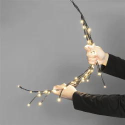 Светодиодная Ветвь 0,5м Тепло-Белая 24В, 52 LED, Провод Черный ПВХ, IP54, Комплект 3шт