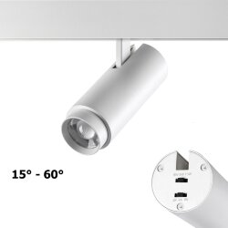 Трековый светильник для низковольтного шинопровода с переключателем цветовой температуры и мощности «Novotech» 359206, серия: FLUM (крепление к треку) - Переключение цв. температуры на корпусе светильника