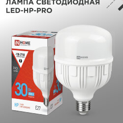 Лампа светодиодная LED-HP-PRO 30Вт 230В Е27 6500К 2850Лм IN HOME