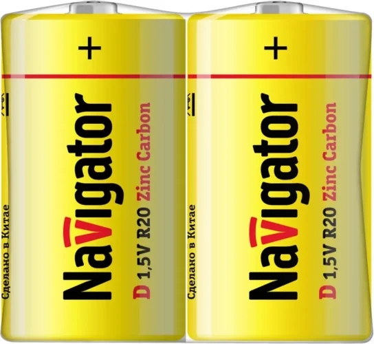 Элемент питания солевой D/R20 94 761 NBT-NS-R20-SH2 (уп.2шт) NAVIGATOR 94761 - фото
