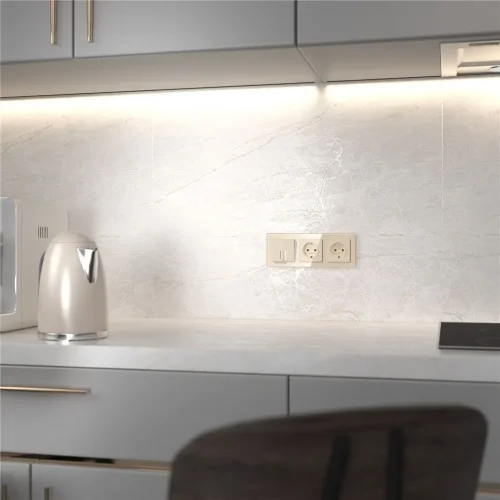 Выключатель двухклавишный с подсветкой (айвори акрил) W1120143 - фото 4