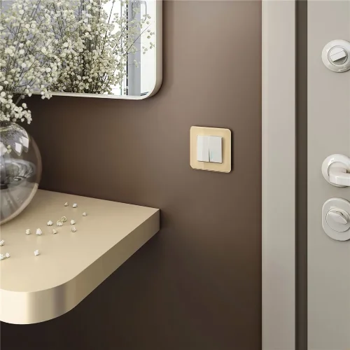 Рамка из стекла на 1 пост Elite айвори W0012443 - фото 3