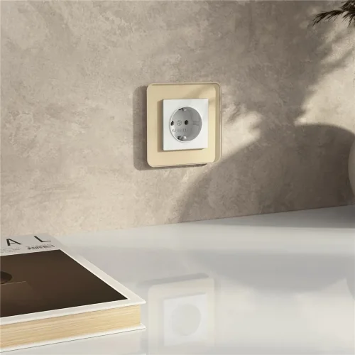 Рамка из стекла на 1 пост Elite айвори W0012443 - фото 5