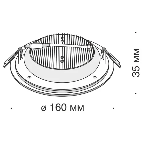 Встраиваемый светильник Han 1x12Вт 3000K (Белый) - фото 5