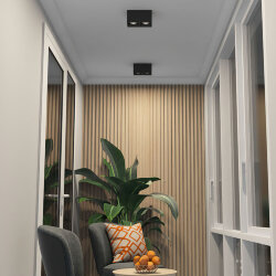 Светильник накладной IP 20, 10 Вт, GU5.3, LED, черный/хром, пластик, Denkirs DK3085-BK+CH