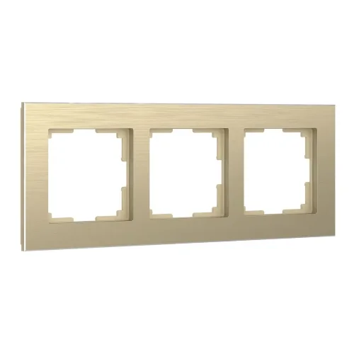 Рамка из металла на 3 поста Аluminium шампань алюминий W0031711 - фото