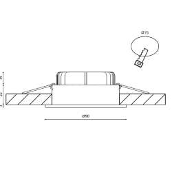 'Светильник светодиодный потолочный встраиваемый наклонный, серия FA, Белый, 7,5Вт, IP54, Нейтральный белый (4000К), FA-NIA-179612EA-WH-NW 005294