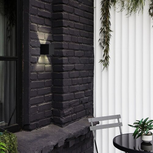 ULU-S55B-2x3W-3000K+4000K+6000K IP65 BLACK Светильник светодиодный уличный, Архитектурный накладной, С переключателем цвета свечения, Теплый3000K-Белый4000K-Дневной6000K, Корпус черный, TM Uniel - фото 3