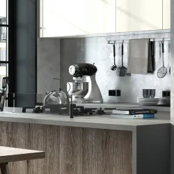 Розетка двойная с заземлением Gallant черный/хром W5072135