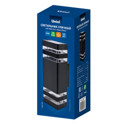 UUL-S18A 2x60W-E27 IP65 BLACK Светильник уличный, под две лампы Е27, Архитектурный накладной, Корпус черный, TM Uniel