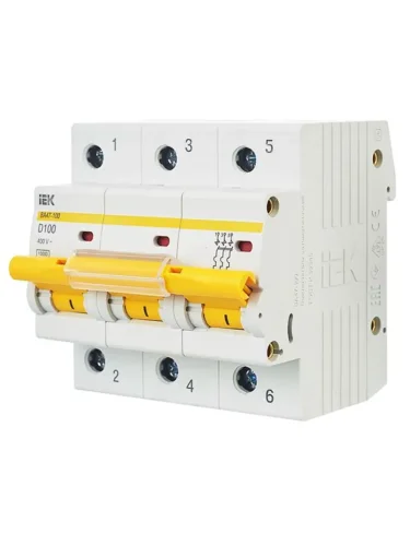 Выключатель автоматический модульный 3п D 100А 10кА ВА47-100 KARAT IEK MVA40-3-100-D - фото 8