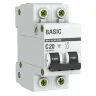Выключатель автоматический модульный 2п C 20А 4.5кА ВА 47-29 Basic EKF mcb4729-2-20C - фото