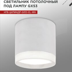 Светильник потолочный НПБ ЦИЛИНДР-GX53-EL-WH под лампу GX53 85х70мм белый IN HOME