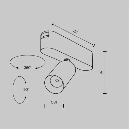 Трековый светильник Focus Led Radity 4000K 5Вт 36° (Белый) - фото 17
