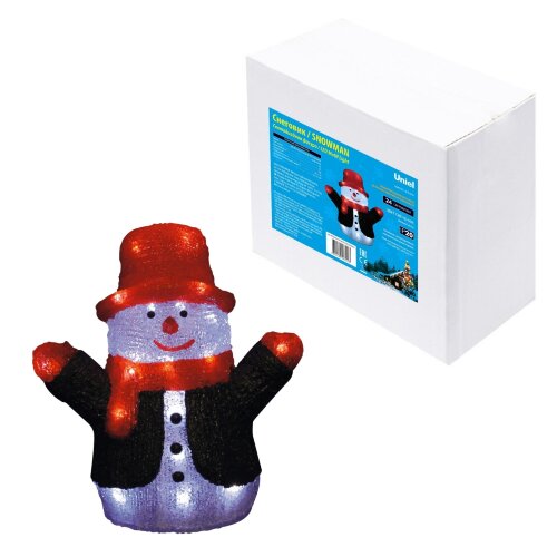 ULD-M2730-024-STA WHITE IP20 SNOWMAN Фигура светодиодная Снеговик, 24 светодиода, 27x17x30 см, цвет свечения-белый, IP20. - фото 10