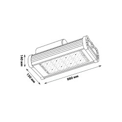 ULV-R24J 200W-5000К IP65 SILVER Светильник светодиодный уличный консольный, Белый свет 5000К, КСС Д, TM Uniel