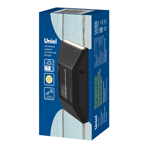 USL-F-154-PT120 NEWYORK Cветильник настенный на солнечной батарее, 6 светодиодов, Белый свет, 1xАА Ni-Mh аккумулятор в-к, IP44, TM Uniel - фото 11