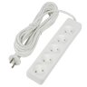 S-CU5-5 WHITE Удлинитель серии Ultra, шнур 5м., 5 гнезд, 10A, б-з, Белый, TM Uniel - фото 1