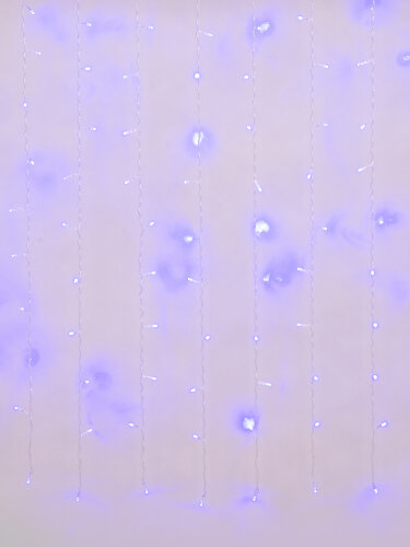 ULD-C1510-160-DTA BLUE IP20 Занавес светодиодный с контроллером, 1.5х1м, 160 светодиодов, Синий свет, Провод прозрачный. - фото 3