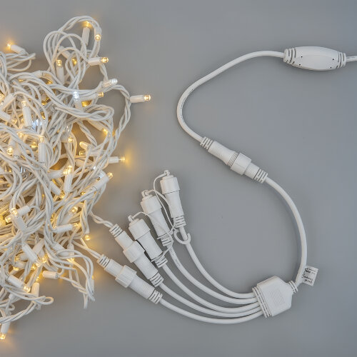 UCX-F90 S5-0.4M-WH Провод-разветвитель для гирлянд серии F90PRO, 0.4м, 5 выходов, Статика-мерцание, IP67, Белый - фото 6