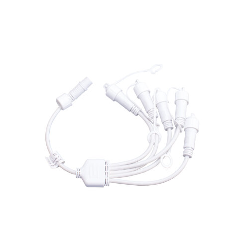 UCX-F90 S5-0.4M-WH Провод-разветвитель для гирлянд серии F90PRO, 0.4м, 5 выходов, Статика-мерцание, IP67, Белый - фото 7