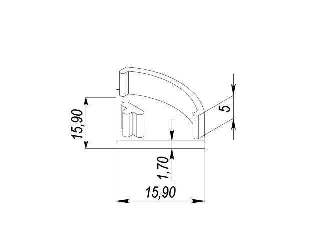 Заглушка для LC-LPU-1616 без отверстия цвет чёрный - фото 2