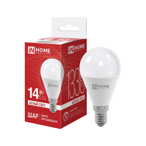 Лампа светодиодная LED-ШАР-VC 14Вт 230В E14 4000K 1330Лм IN HOME - Фото 2