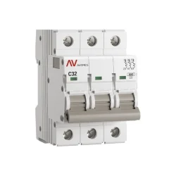 Выключатель автоматический модульный 3п C 32А 10кА AV-10 AVERES EKF mcb10-3-32C-av