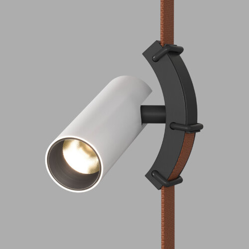 DK5547-BW+BK Поворотный светильник для трека-ремня Belty, серия Spot, со светодиодом, D35*L126.5мм, 48V DC, 7W, RA90, 30°, 3000K, IP20, белый с черным, алюминий.
