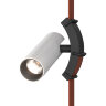 DK5547-BW+BK Поворотный светильник для трека-ремня Belty, серия Spot, со светодиодом, D35*L126.5мм, 48V DC, 7W, RA90, 30°, 3000K, IP20, белый с черным, алюминий. Фото 5