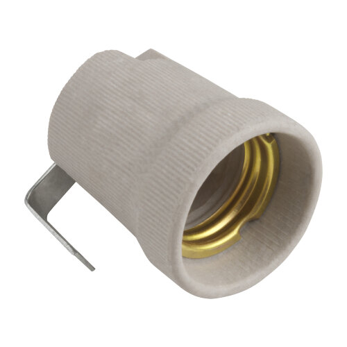 ULH-E27P-Ceramic Патрон керамический с держателем, Цоколь Е27 - фото 1