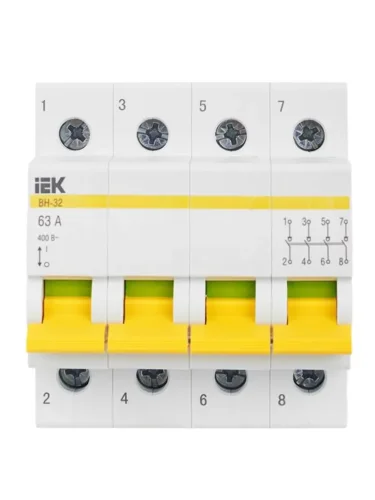 Выключатель нагрузки (мини-рубильник) 4п 63А ВН-32 KARAT IEK MNV10-4-063 - фото 2