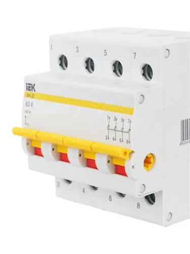 Выключатель нагрузки (мини-рубильник) 4п 63А ВН-32 KARAT IEK MNV10-4-063 - фото 8