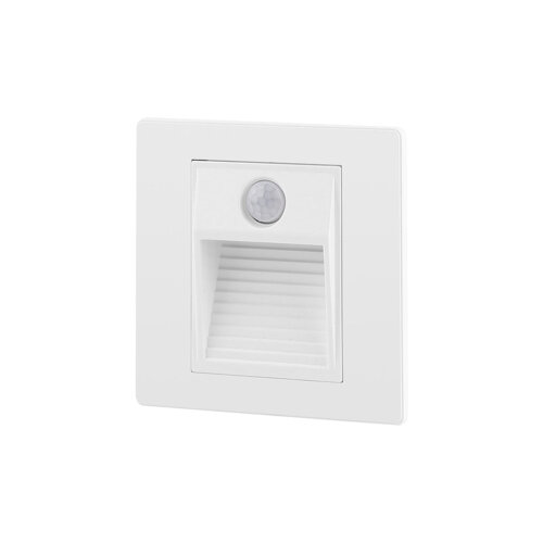 DK1020-WH Светильник встраиваемый в стену c датчиком движения, IP 20, LED 3000, 1 Вт, белый, пластик.