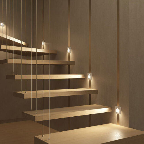 DK1020-WH Светильник встраиваемый в стену c датчиком движения, IP 20, LED 3000, 1 Вт, белый, пластик. Фото 5