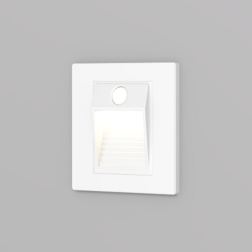 DK1020-WH Светильник встраиваемый в стену c датчиком движения, IP 20, LED 3000, 1 Вт, белый, пластик.
