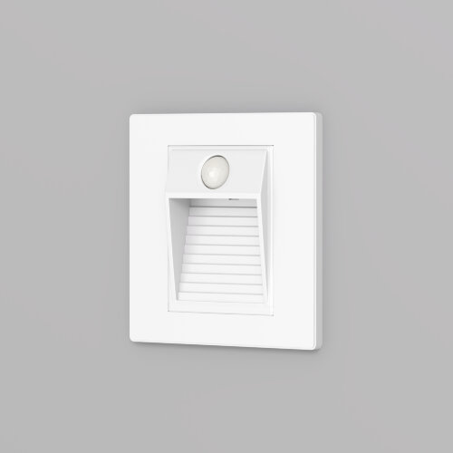 DK1020-WH Светильник встраиваемый в стену c датчиком движения, IP 20, LED 3000, 1 Вт, белый, пластик. Фото 2