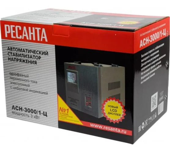 Стабилизатор напряжения АСН-3000/1-Ц 1ф 3кВт IP20 релейный Ресанта 63/6/5 - фото 2