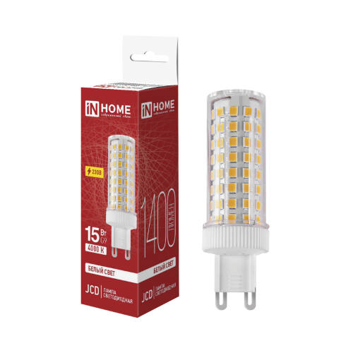 Лампа светодиодная LED-JCD 15Вт 230В G9 4000К 1400Лм IN HOME - Фото