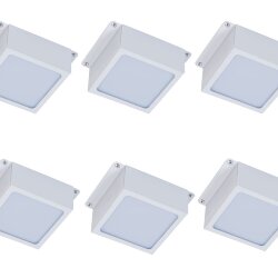 Универсальный офисный светодиодный светильник Грильято комплект 6 шт 48 Вт IP44 100x100x40 мм 6000K Опал