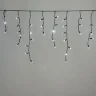 Гирлянда Бахрома 3,1 x 0,5 м Белая с Мерцанием Белого Диода 220В, 120 LED, Провод Черный Каучук 2,3мм, IP65. Фото 1.