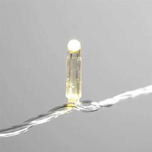 Гирлянда Нить с Колпачком 10м Шампань 220В, 100 LED, Провод Прозрачный ПВХ, IP65. Фото 2.