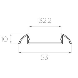 Профиль алюминиевый для порогов LC-LPP-1053-2 Anod