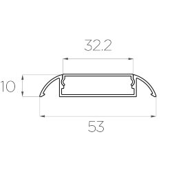 Профиль алюминиевый для порогов LC-LPP-1053-2 Anod