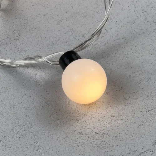 Гирлянда «Шарики» 5м Тепло-Белая 220В, Диаметр Шарика 40мм, 20 LED, Провод Прозрачный Силикон, IP65. Фото 3.