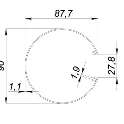Рассеиватель поликарбонатный для профиля трубчатый LC-LRM-M90-2 матовый